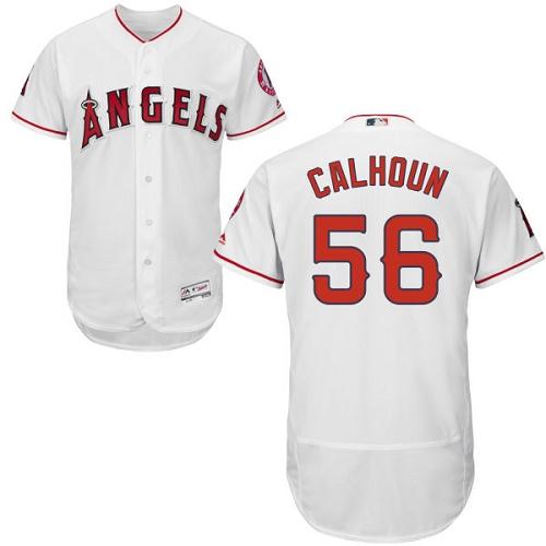 Angels of Anaheim #56 Kole Calhoun White Flexbase Authentic Collection Stitched MLB Jersey